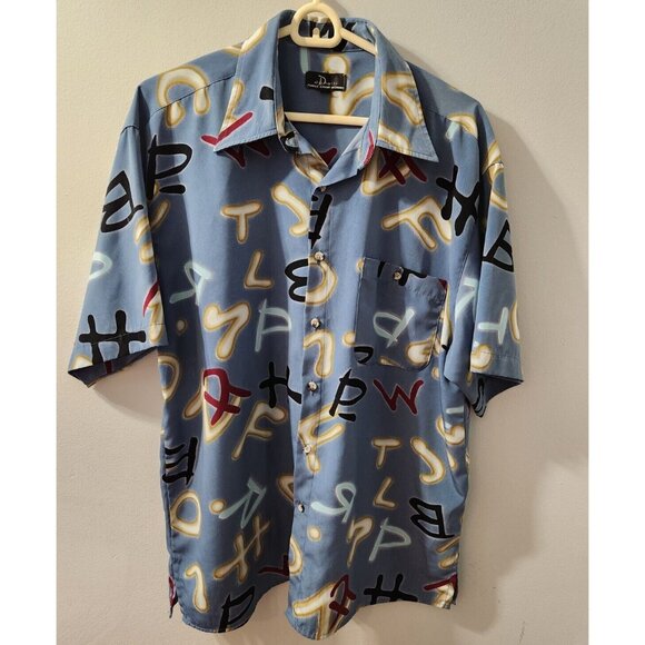 Danelli Other - Danelli Casual Shirt Size Large Letter Pattern Made In Canada